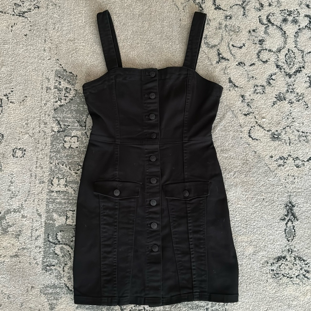 Black denim jumper/pinafore